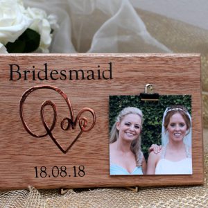 Personalised Bridesmaid Gift Frame Plaque