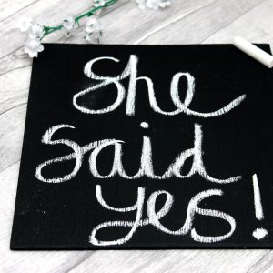 chalkboard engagement announcement