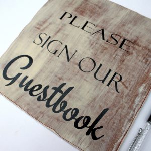 Please sign our guestbook wooden sign