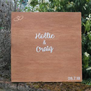 Wooden Board Wedding Guest Book